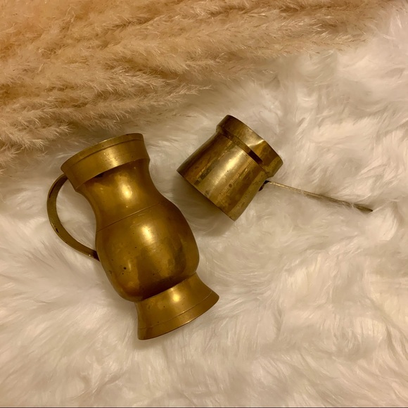 2 Piece Set Gold Brass Vase and Cup Ladle Handle - Picture 9 of 9